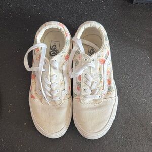 Vans Kids White Floral Sneakers